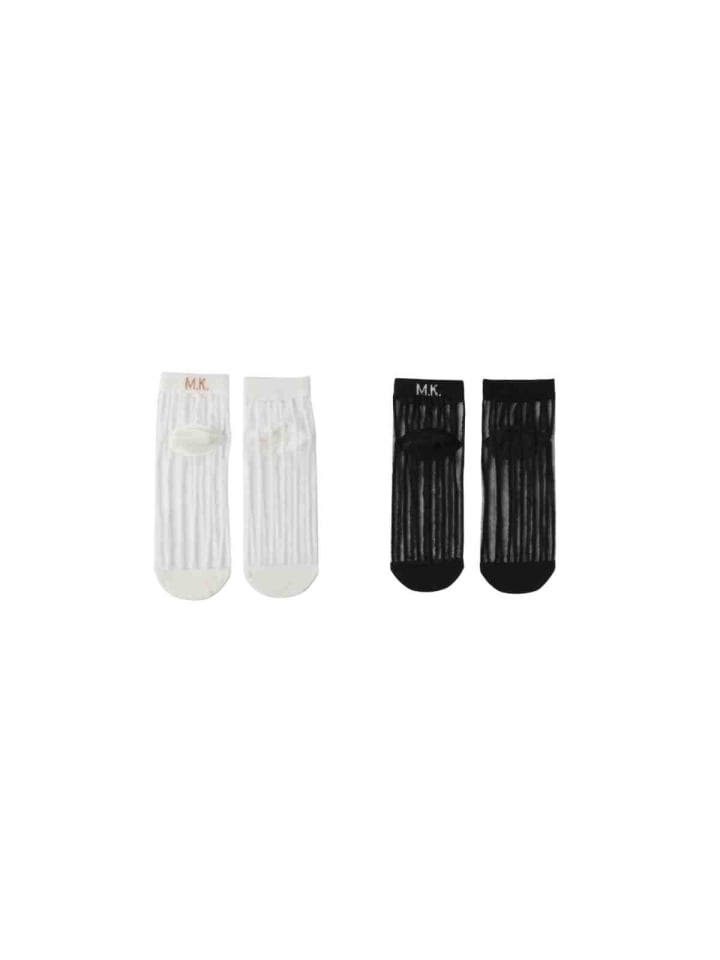 2er-Pack kurze gestrickte Mesh-Socken-Farb-Mix