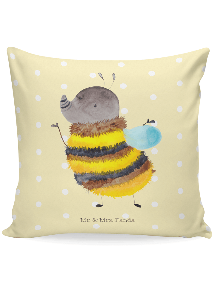 Sofa Kissen Hummel flauschig ohne Spruch in Gelb Pastell