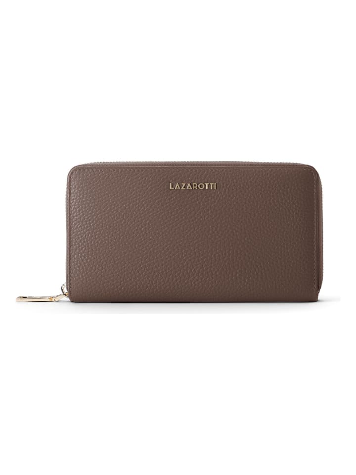 Bologna Leather XL Zip-Around Geldbörse Leder 19 cm taupe