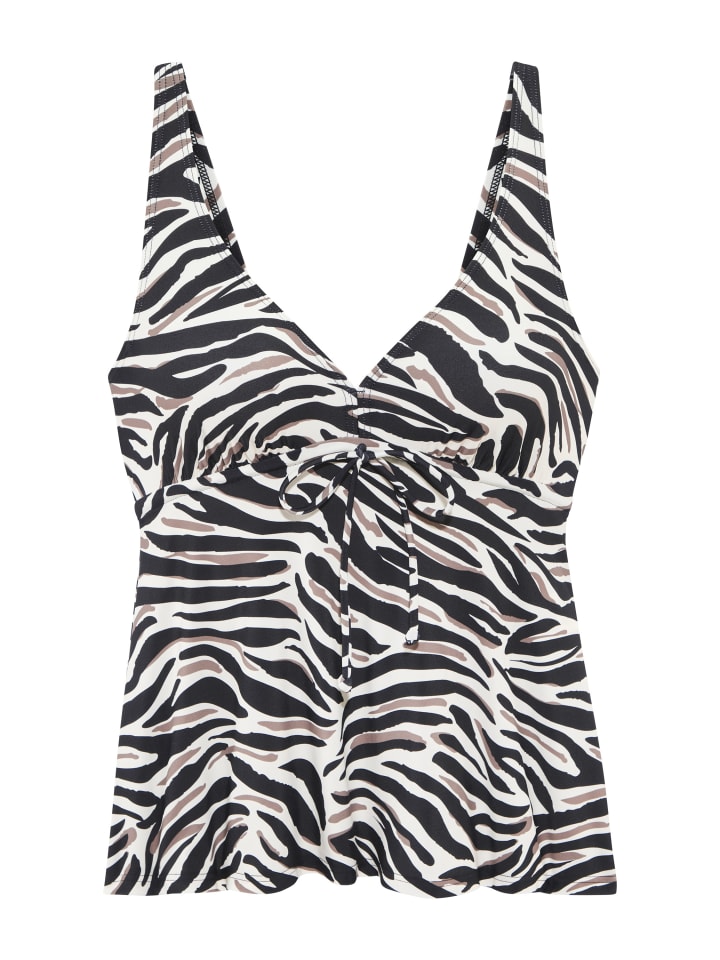 Bügel-Tankini-Top in creme-schwarz