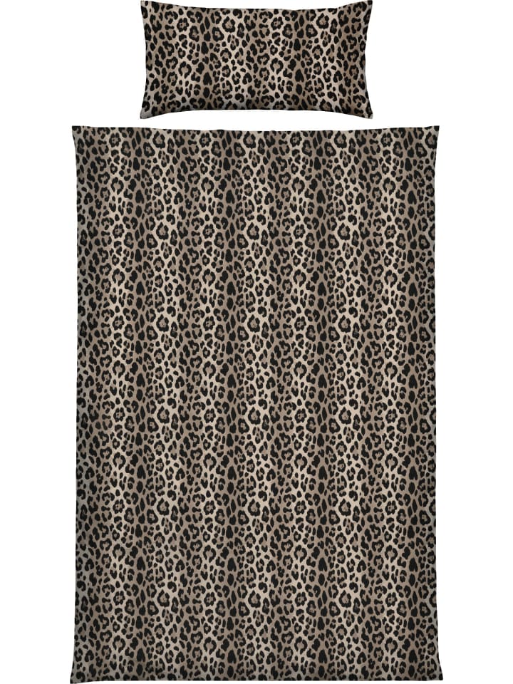 Flanell Bettwäsche in beige-schwarz