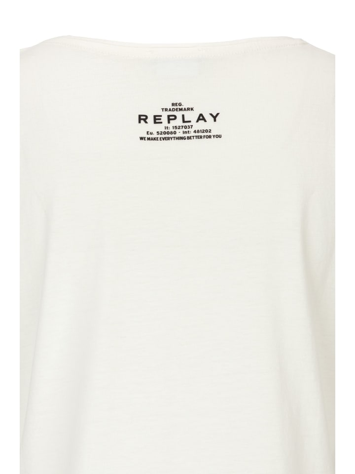 Replay Rundhalsshirt P.Dyed Organic Cotton Tencell Jersey in weiß günstig  kaufen | limango | T-Shirts