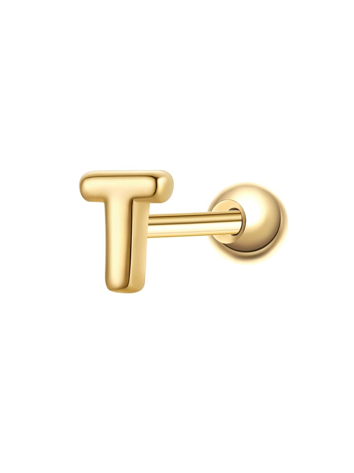 Piercing Buchstabe T aus Sterling Silber in gelbgold