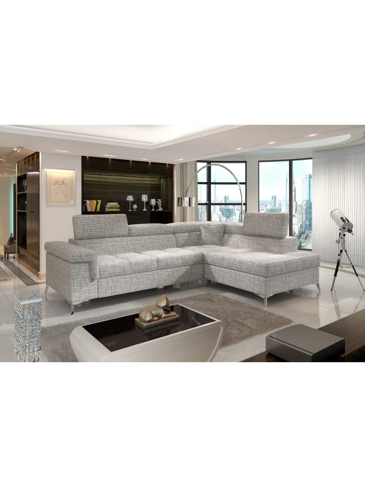 Eduardo Recamiere Rechts in Grau - (L) 202 x (B) 275 x (H) 88 cm