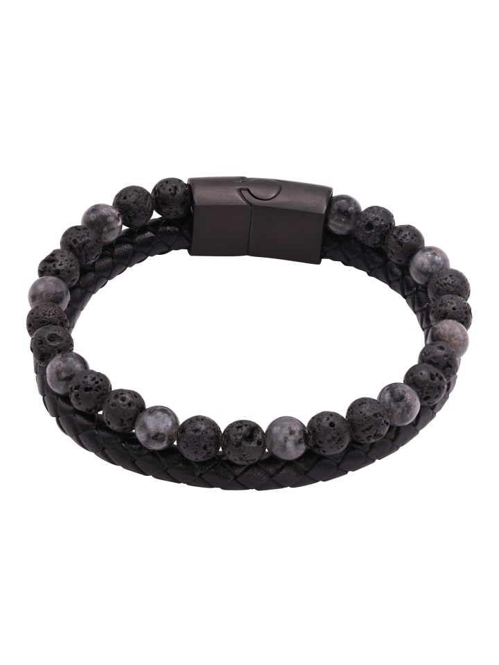 Lederarmband Herren Dario schwarz farben in schwarz