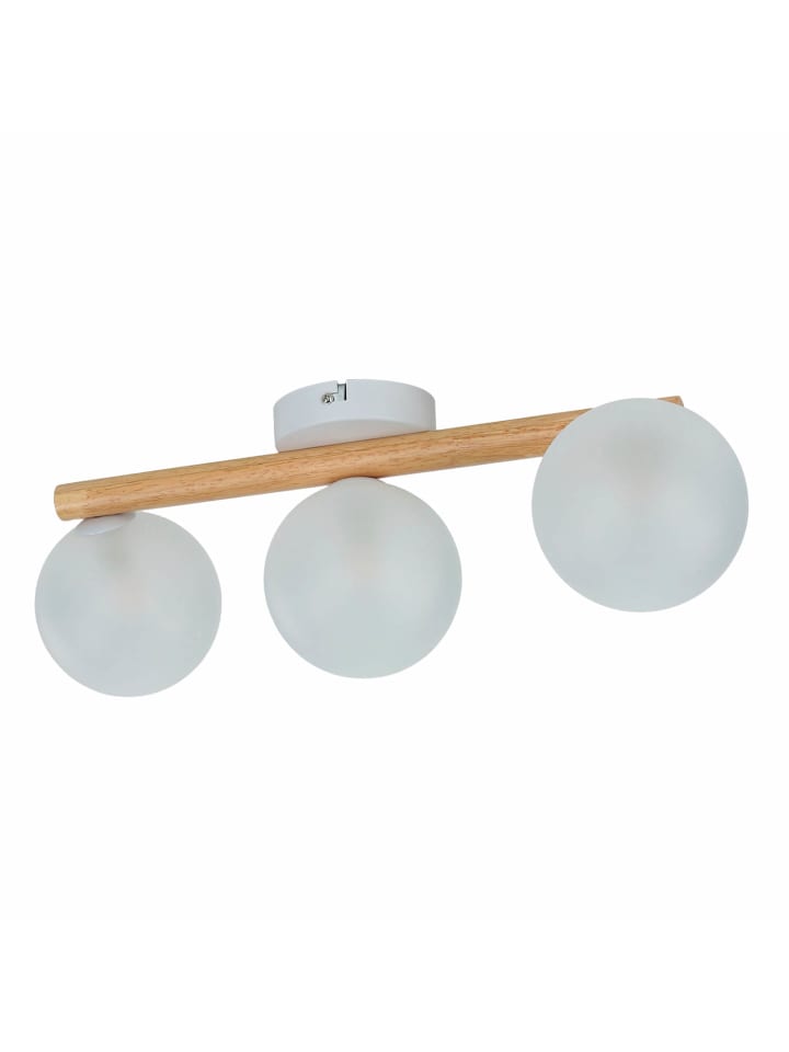 Deckenlampe (B)23 x (L)47 x (H)17 cm in Holz hell Weiß