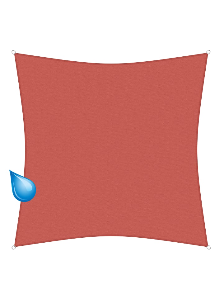 Sonnensegel Hydro, 3,6 x 3,6 m, Quadrat, wasserabweisend, rostrot in Rostrot