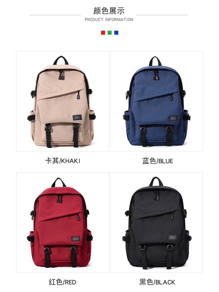 Rucksack 17 Zoll mit 3 Fächer und 2 Seitentaschen in Blau