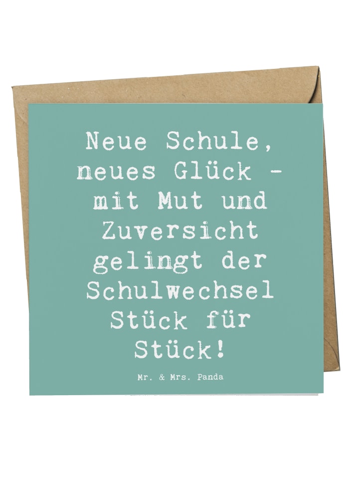 Deluxe Karte Spruch Einen Schulwechsel bewältig... in Meeresbrise
