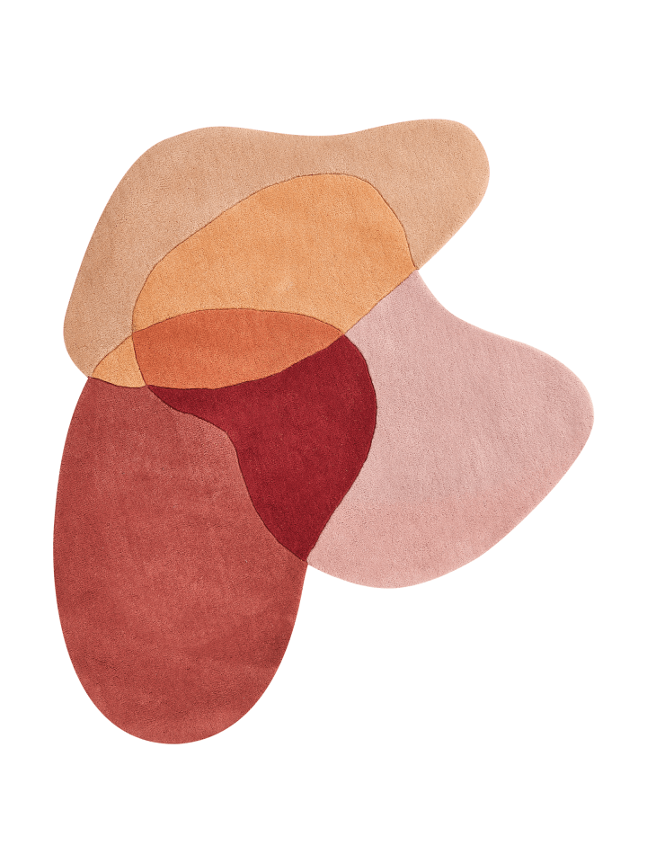 Kurzflor SINJUWI in Rot/Rosa/Orange - (W) 140 x (L) 140 cm