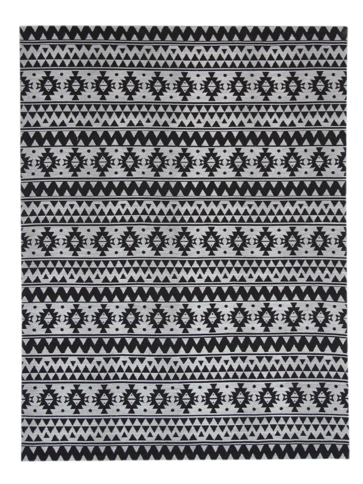 Flachgewebe Teppich Severin 210 in Schwarz