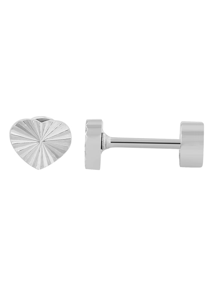 Damen Ohrringe – Ohrstecker Herz aus Edelstahl in silber