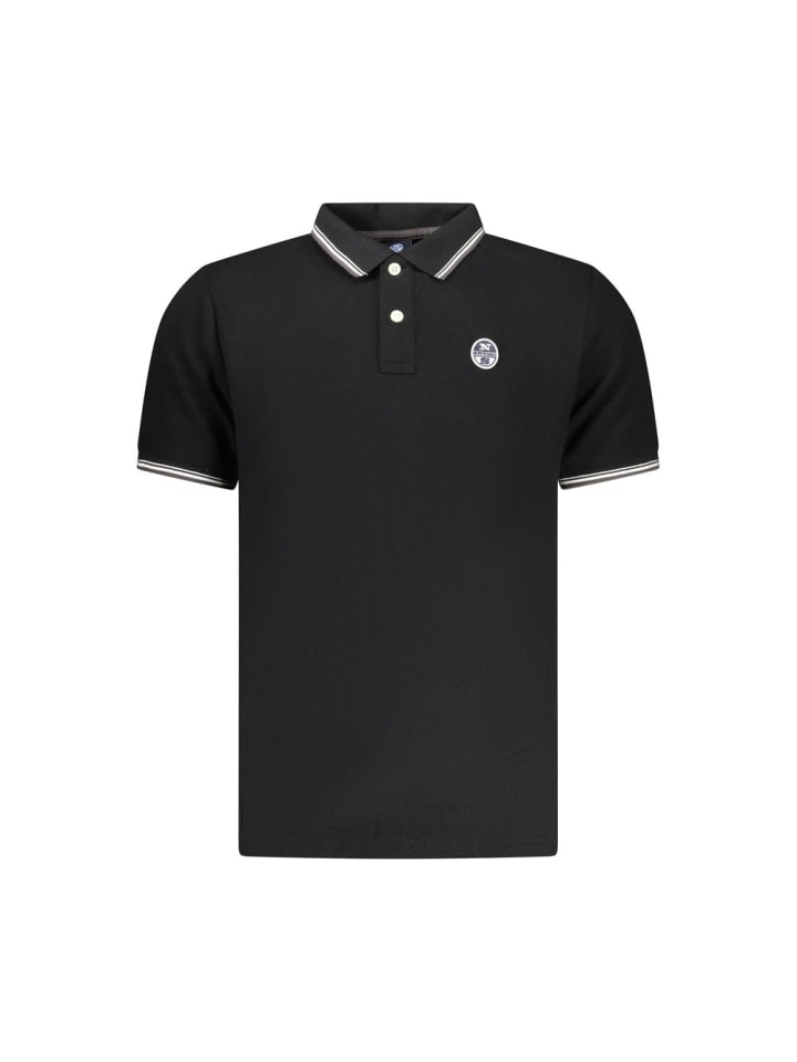 Schwarz Baumwolle Herren Polo