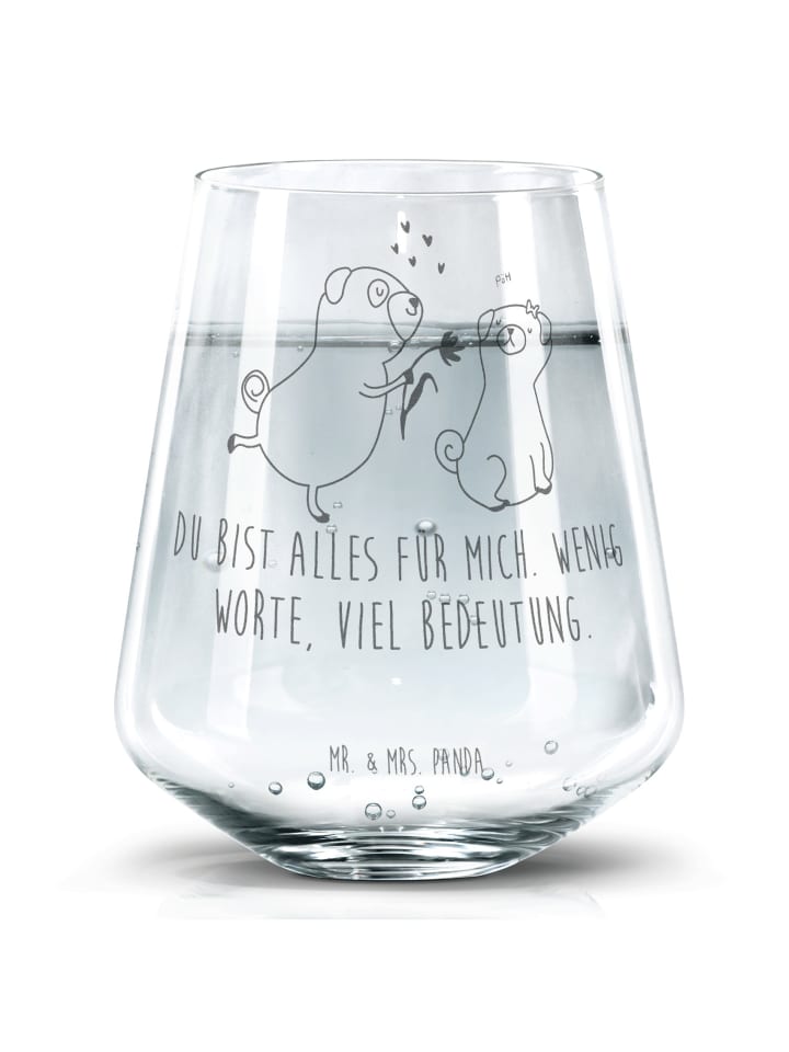 Glas Mops Verliebt mit Spruch in Transparent