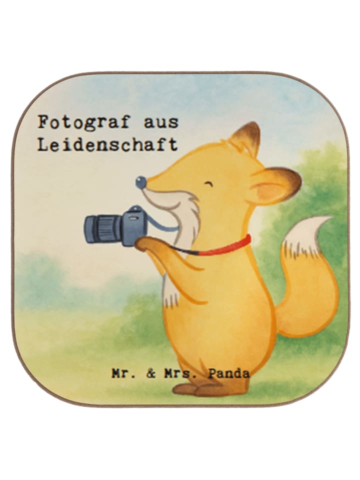 Coaster Fotograf Leidenschaft Design mit Spruch in Weiß