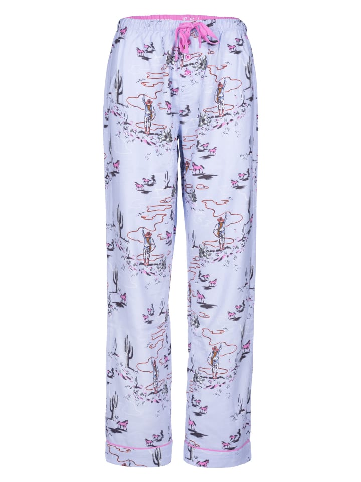 Pyjamahose Flannels in Blau1
