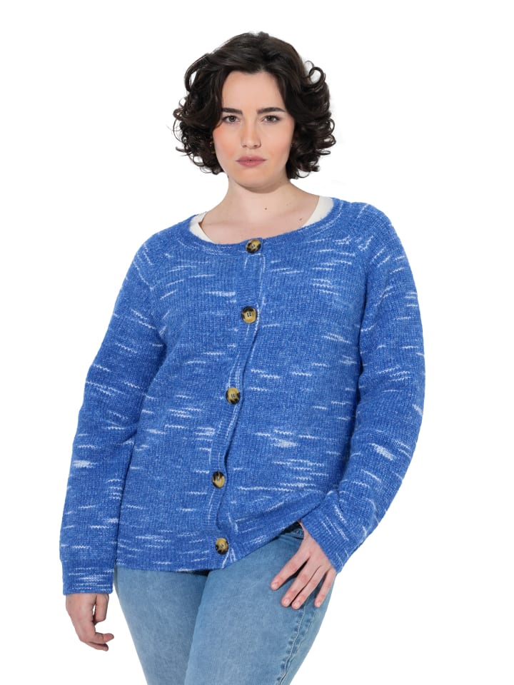 Strickjacke in pfauenblau