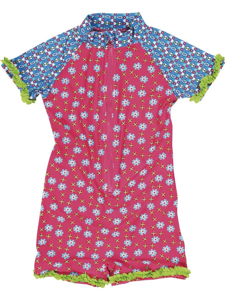 Kinder Badeeinteiler "UV-Schutz Einteiler Blumen" in Pink