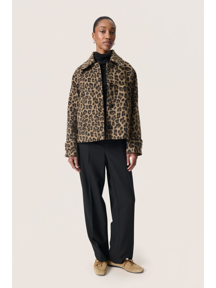 Jacke SLLeony Gerade Passform in Leopard Jaquard