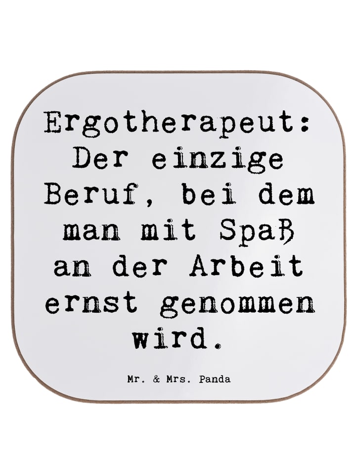 Untersetzer Spruch Ergotherapeut Geschenk mit S... in Weiß