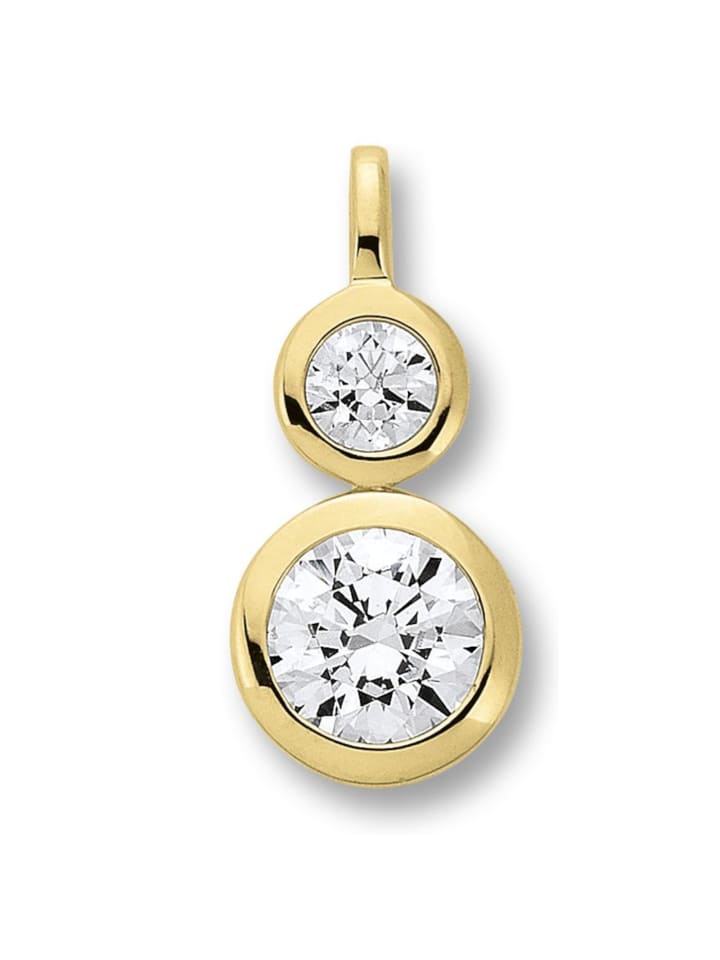 Zirkonia Anhänger aus 333 Gelbgold in gold