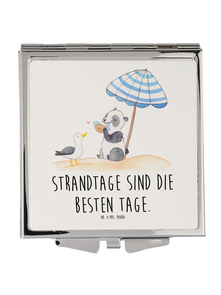 Make-up-Spiegel Sommer Strandtage mit Spruch in Weiß