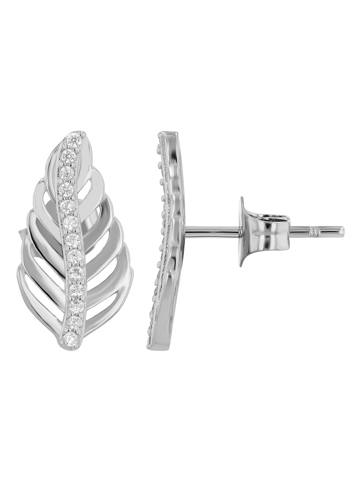 Damen Ohrringe – Ohrstecker aus 925 Silber mit Zirkonia in silber