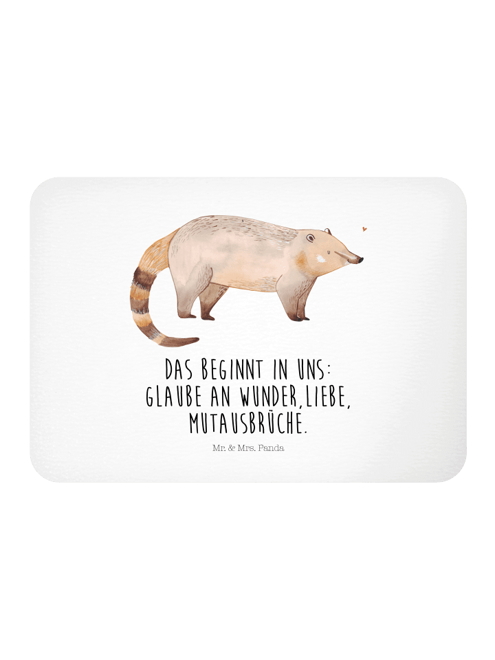 Magnet Nasenbaer mit Spruch in Weiß