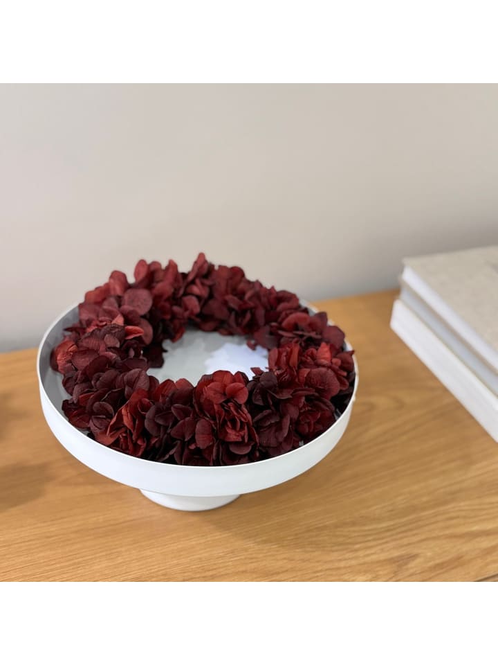 Trockenblumenkranz Hortensien klein in Rot - (Ø) 20 cm