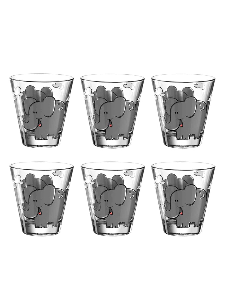 6er Set Kinderbecher Bambini in Elefant 215 ml