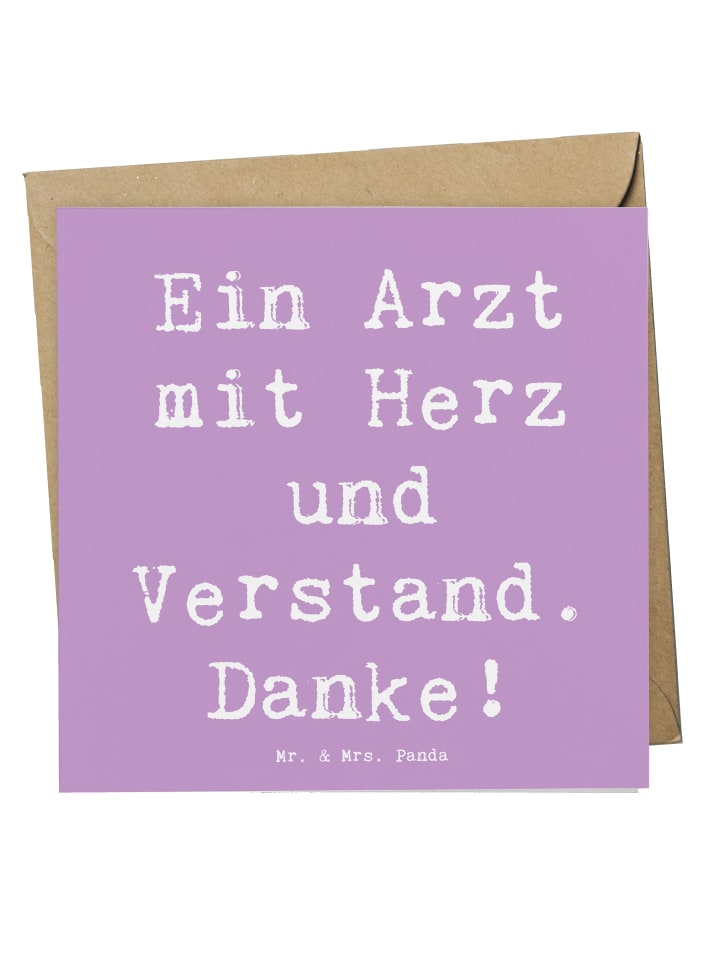 Deluxe Karte Spruch Arzt mit Herz mit Spruch in Lavendeltraum