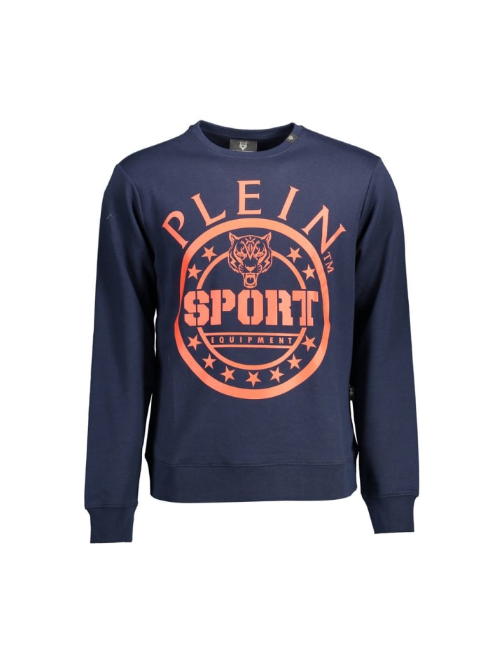 Blau Baumwolle Herren Sweatshirt