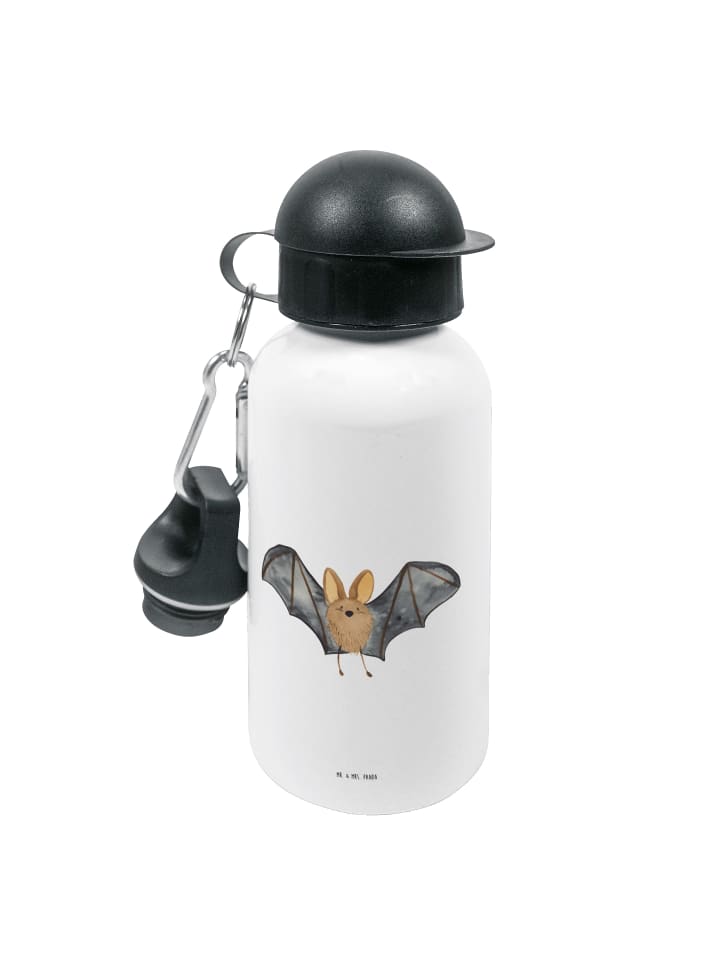 Trinkflasche Fledermaus Flügel ohne Spruch in Weiß