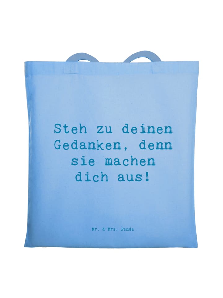 Einkaufstasche Spruch Mutig zu seinen Meinungen... in Sky Blue