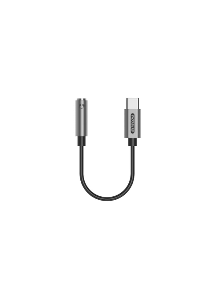 Sitecom USB-C-zu-3,5-mm-Klinkenadapter für Kopfhörer und Lautsprecher in Grau