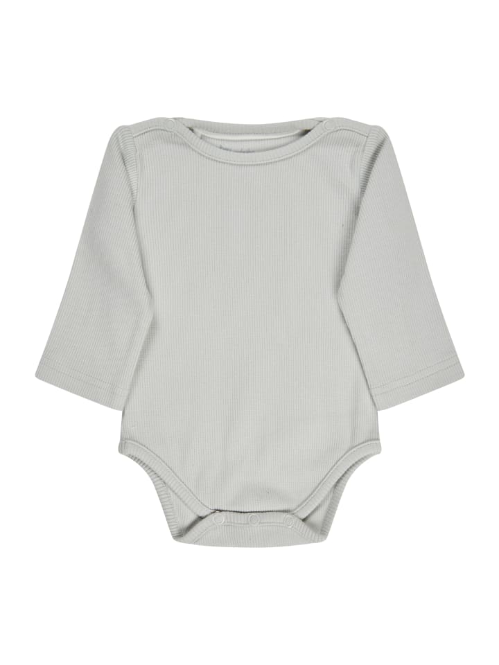 Langarm-Body Rippjersey in silber