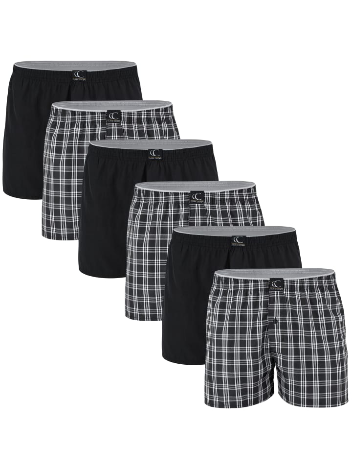 Web-Boxershorts 6er Pack in schwarz