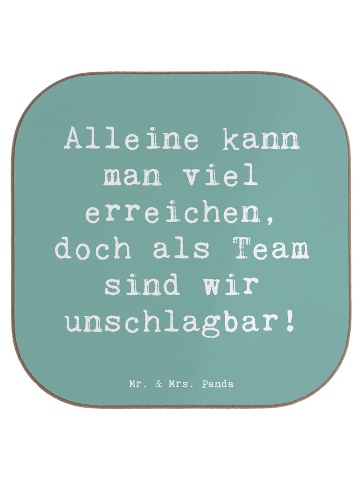 Untersetzer Spruch Im Team zusammenarbeiten mit... in Meeresbrise