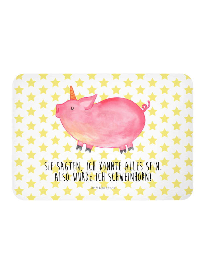 Magnet Einhorn Schwein mit Spruch in Weiß