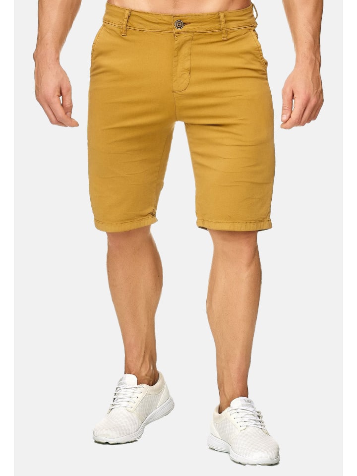 Chino Shorts Capri 3/4 Hose Stretch Bermuda in Gelb