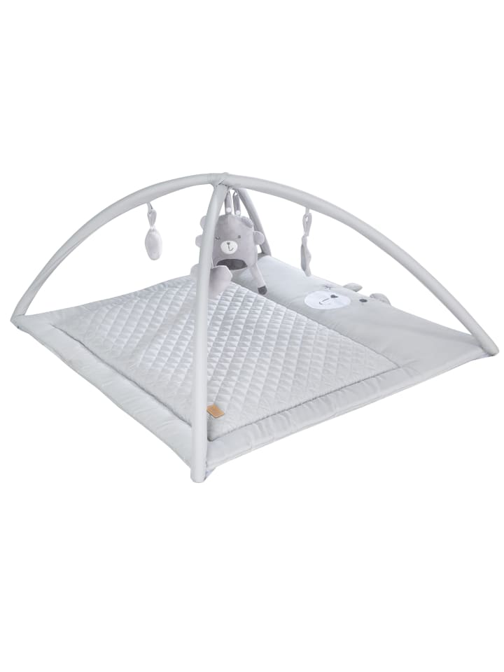 roba Style 2in1 Krabbeldecke – Spielbogen & Wickelauflage, silbergrau