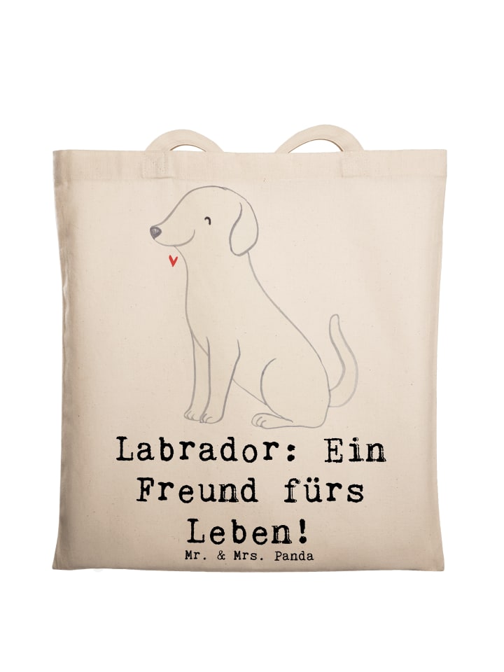 Shopping Tasche Labrador Freund mit Spruch in Creme