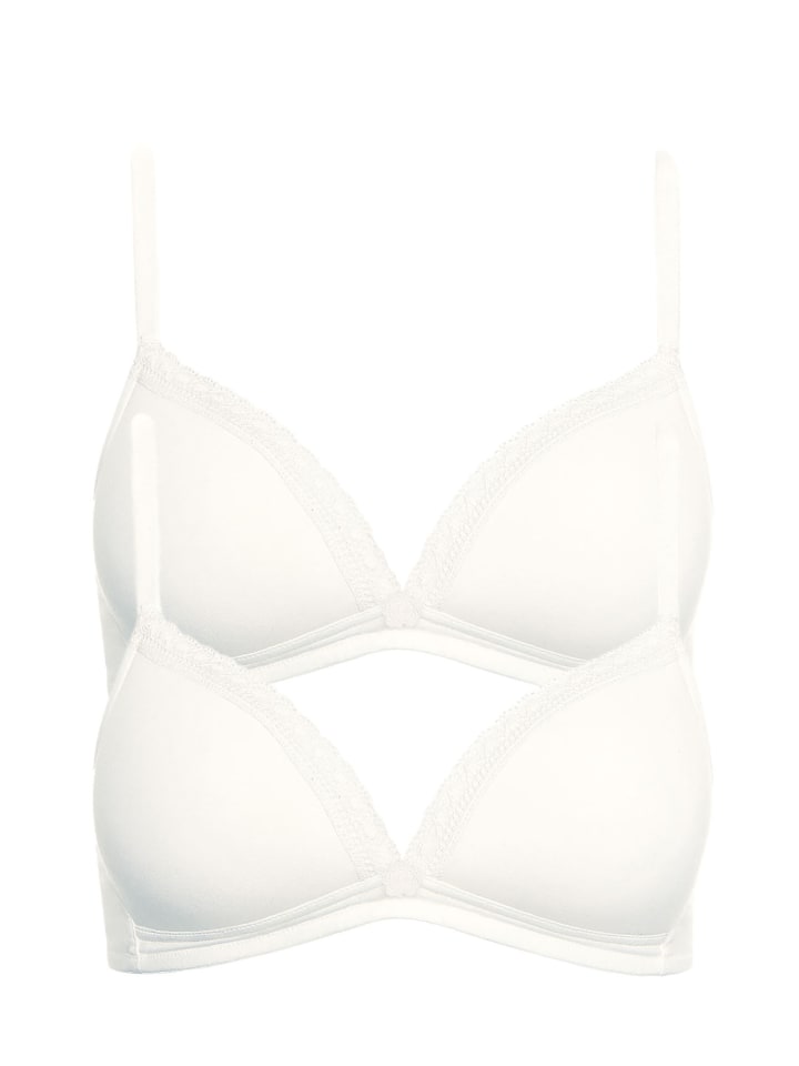 2er Pack Triangel BH ohne Bügel in cream