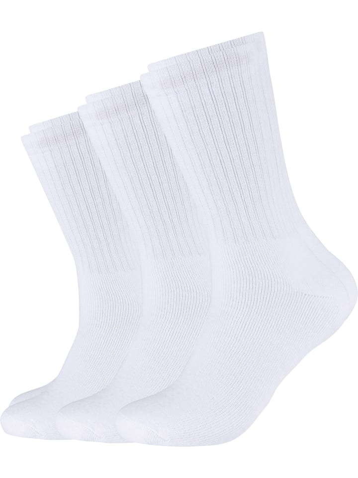 Baumwolle Unisex-Sportsocken 3 Paar in weiß