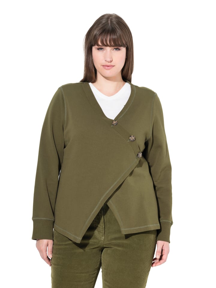Sweatjacke in oliv