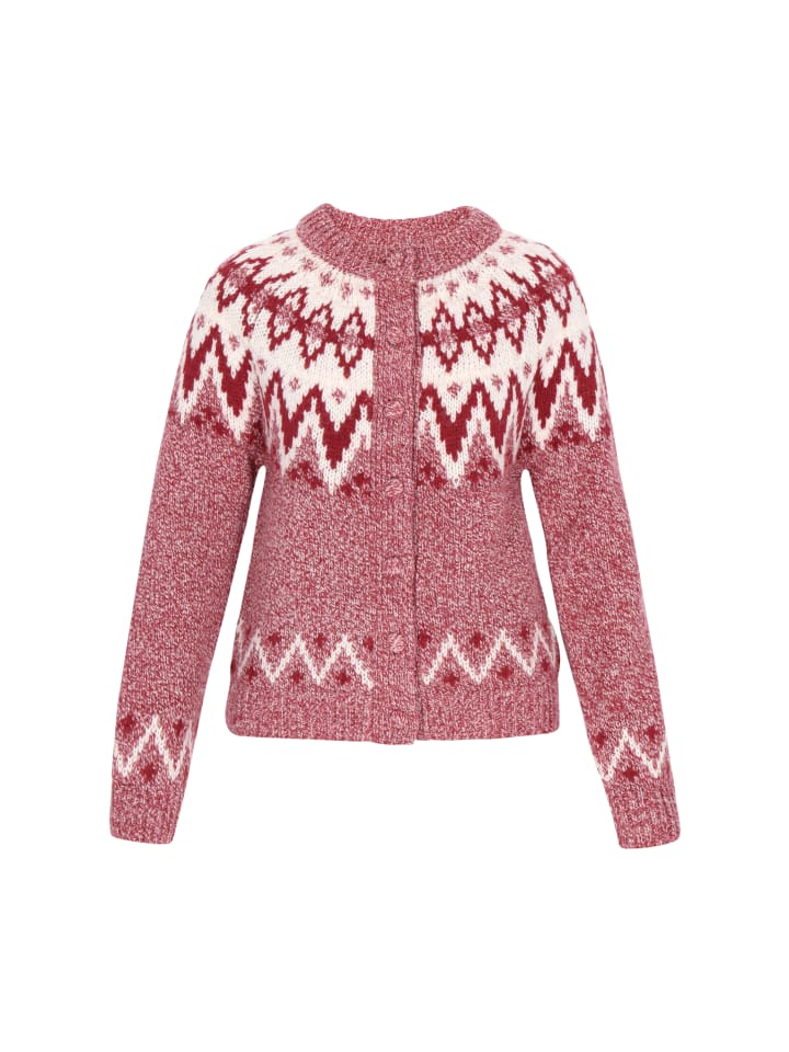 Women Cardigan in burgundy multicolor