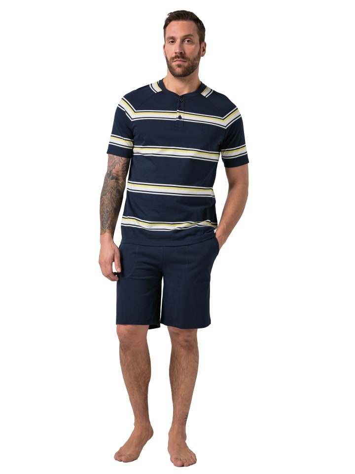 Langer Schlafanzug in navy blau