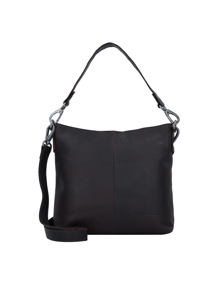 Wax Pull Up Schultertasche Leder 25 cm braun