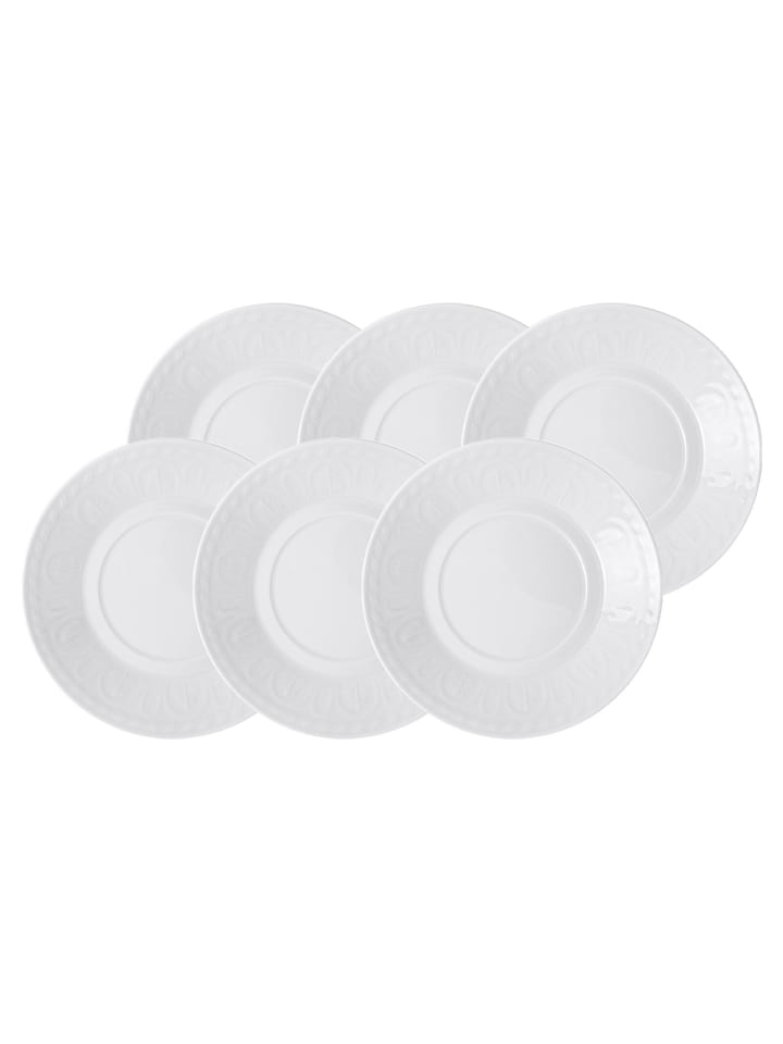 6er Set Frühstücks- / Suppenuntertasse Cellini in Weiß ø 18 cm