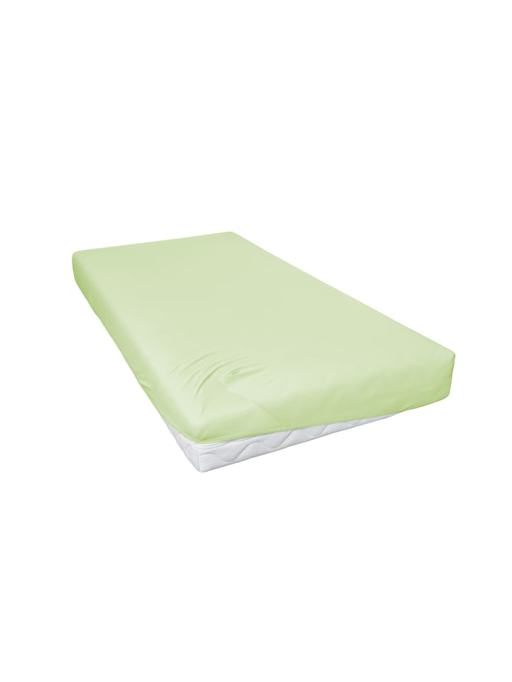 H.G. Hahn Spannbetttuch Primera Elastan Feinjersey in limone